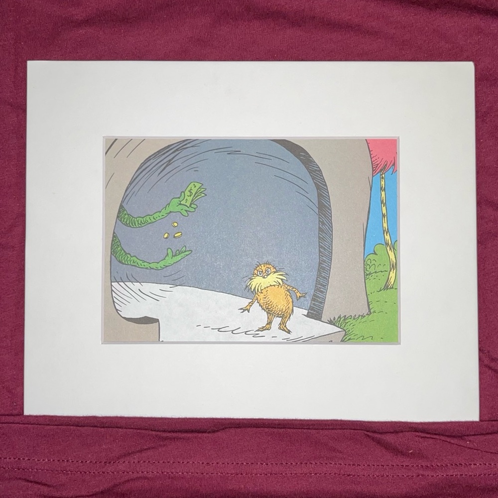 The Lorax Once-ler money art matted Dr suess literature pop